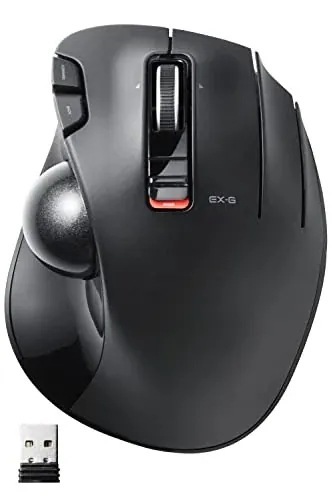 エレコム ワイヤレス トラックボールマウス EX-G 握りの極み 6ボタン チルトホイール（左右スクロール） ブラック M-XT3DRBK