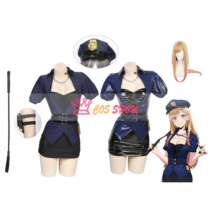 2025新品販売 そ着せ替え人形は恋をする 着せ恋 喜多川海夢 きたがわまりん 警察 婦警 コスプレ衣装 帽子+レッグバッグ+鞭付き 仮装 撮影用 ウィッグ能 イベント
