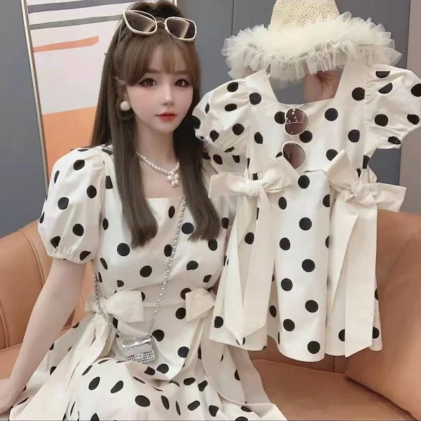 Qoo10] ママ 娘さん 親子お揃い ウェーブポイン