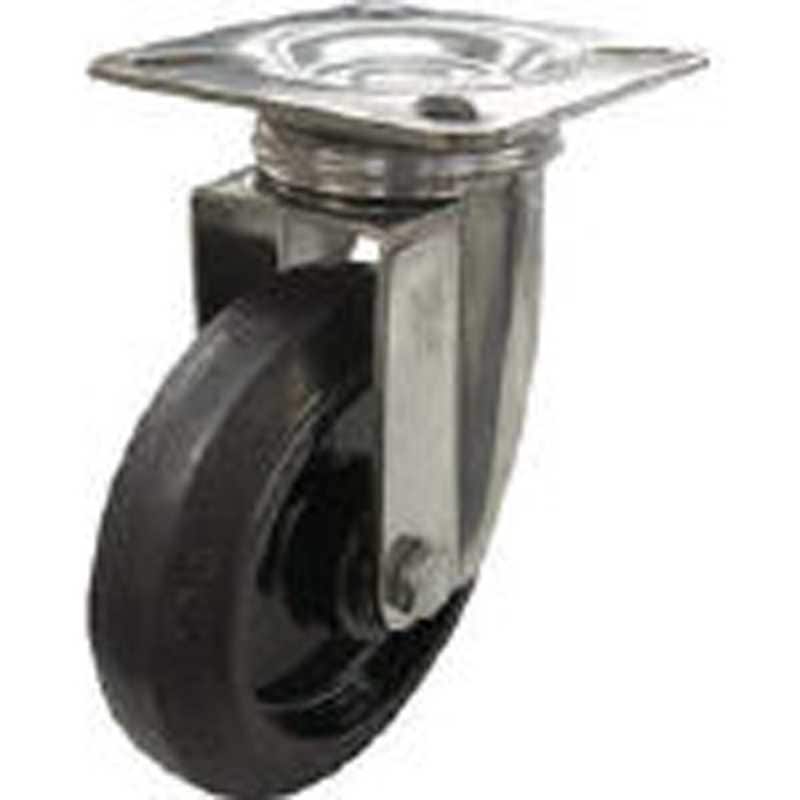 ユーエイキャスター　ステンレスキャスター自在車 130径ナイロンホイルゴム車輪　SUSNRJ130