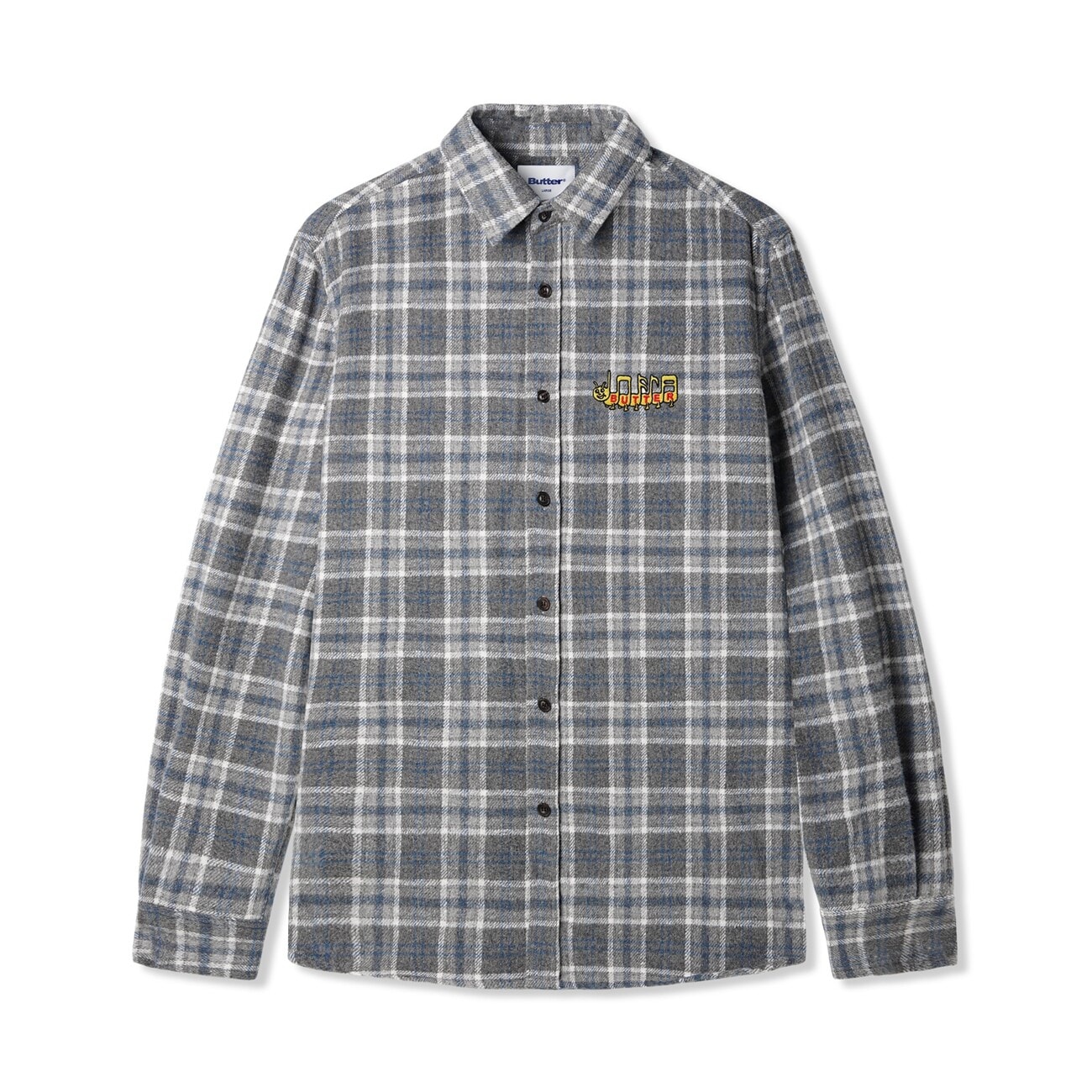 【BUTTER GOODS】 CATERPILLAR FLANNEL SHIRT : GREY