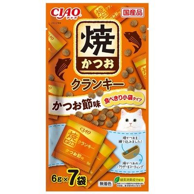 【48個セット】いなばペットフード CIAO焼かつおクランキーかつお節味6g×7袋