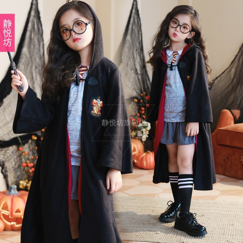 子供用ハリーポッターハロウィンコスチューム魔法ローブコスプレ学生制服女の子パフォーマンスコスチューム