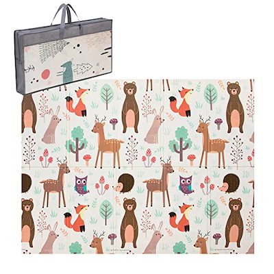 他サイト： アストロ プレイマット リバーシブル 森の動物きつね 1502001cm 収納バッグ付き ふわふわ ベビーマット クッションマット 折りたたみ お手入れ簡単 床キズ防止 730-01の商品画像