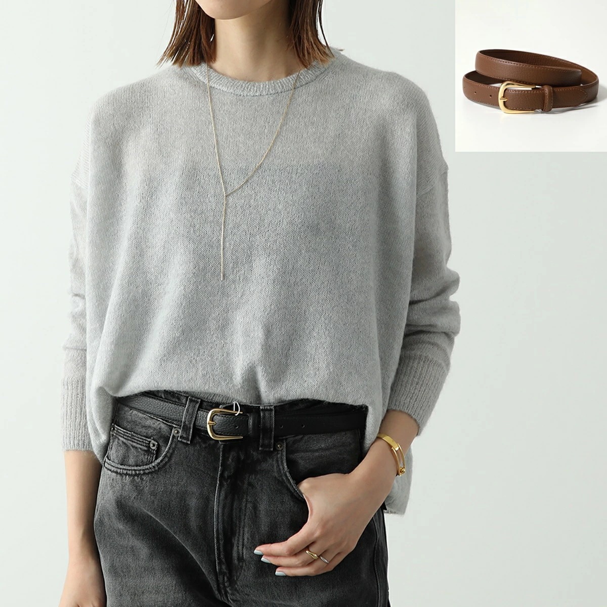 AULENTTI オウレンティ ベルト 387/25 レディース レザー カラー2色