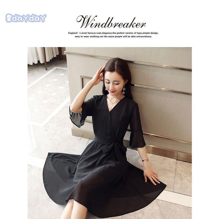 ワンピース マキシワンピース シフォンワンピース ロング丈 レディース 膝丈 ひざたけ フレア シフォン 体型カバー Aライン 大きいサイズ vネック 無地 春 夏