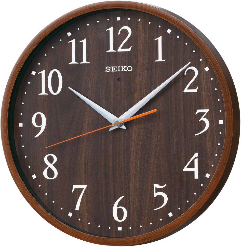 セイコークロック Seiko Clock 掛け時計 ナチュラル 電波 アナログ 濃茶 木目 模様 直径300x45mm KX399B