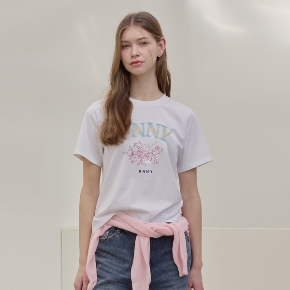 [リアーナニューヨーク] グラデーションロゴモーダルTシャツ_アイボリー