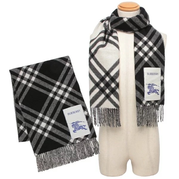 スカーフ マフラー カシミア チェック ブラック グレー メンズ レディース ユニセックス 8099650 A1189