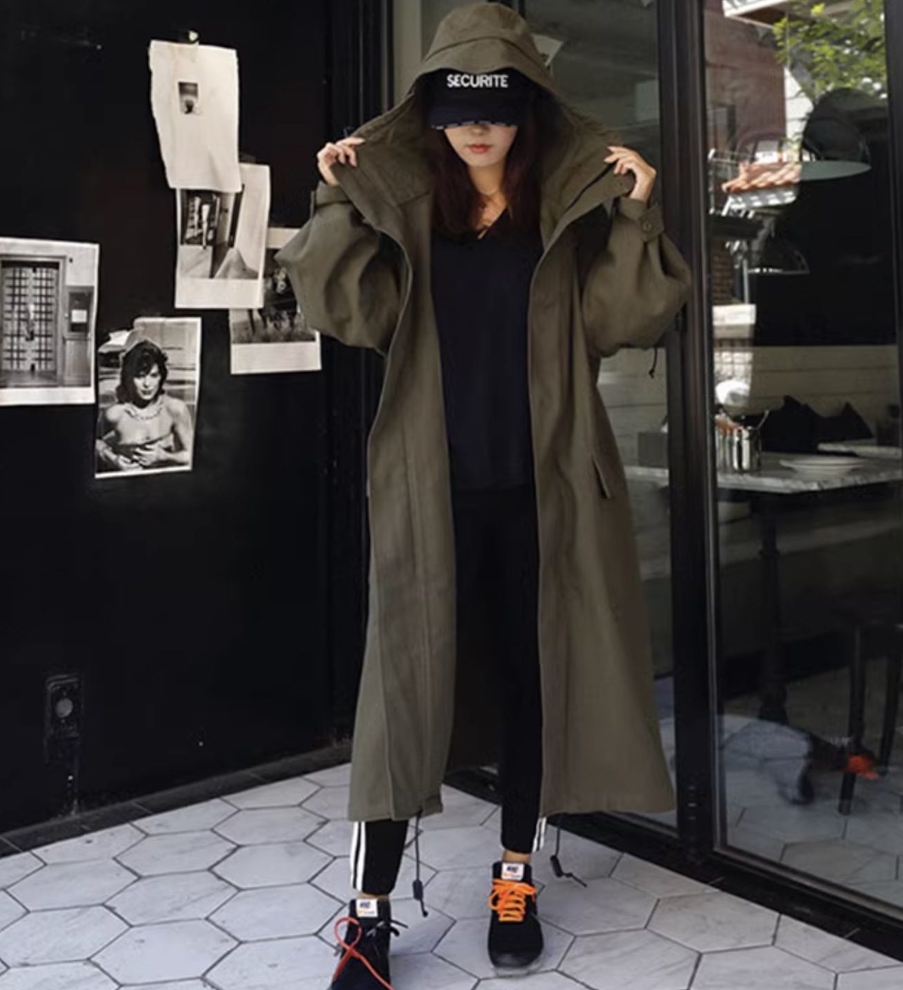 アウター コート 上着 ロングコート ロング ロング丈 袖あり 長袖 ストレート ワイド ファスナー ポケット 前開き ポリエステル かわいい きれいめ シンプル カジュアル 大人 上品 おしゃれ