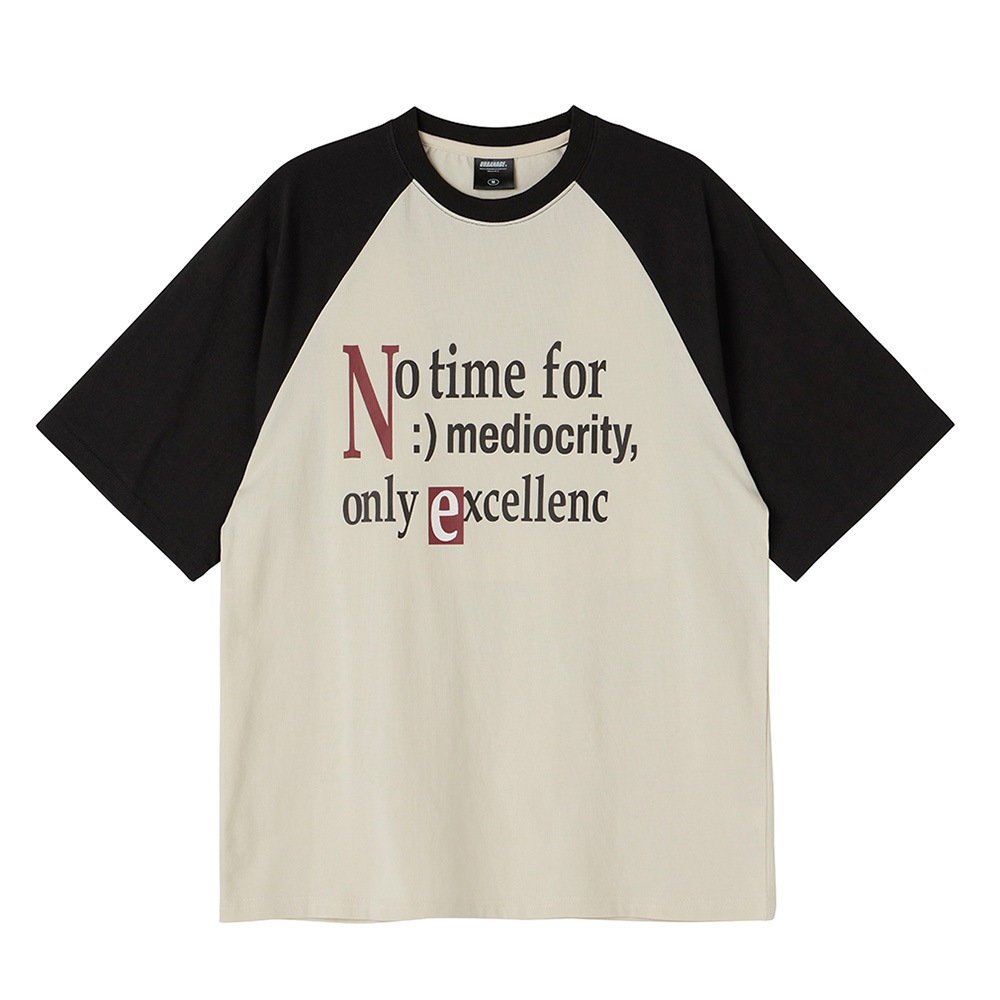 No Time Raglan Colorblock Oversized T-Shirt Cream 5,096円