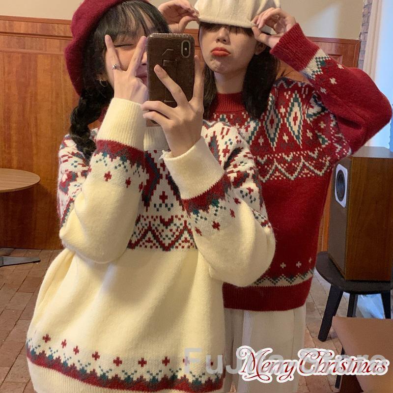 クリスマス レディースニットセーター トップス レディースニット2026新作 長袖 インスタ映え パーカー 秋冬 暖かい 柔らかい ガールズトーク超激安