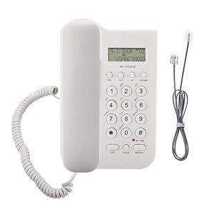 xuuyuu. KX-T076固定電話 コア付き電話 チェック機能付き 有線固定電話FSK/DTMFデスク 電話回線式 ホームオフィスホテル適用 (ホワイト)