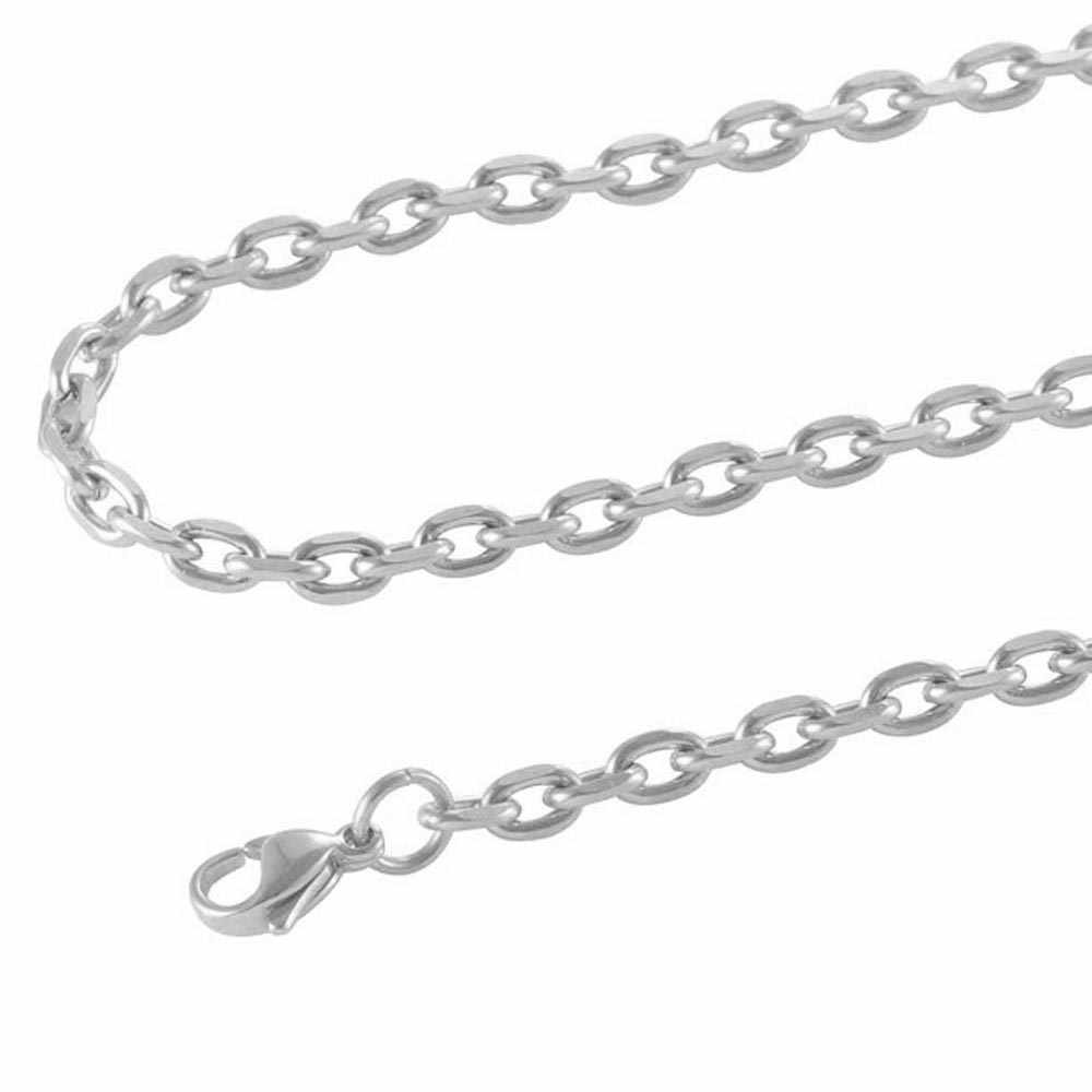 4面カット あずきチェーン 太さ：5mm ネックレス ステンレス 首飾り 男性 女性 短い 長い