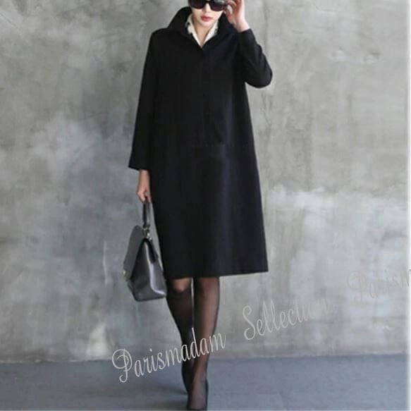 おすすめ品長袖上品ストレートワンピース　ひざ下丈　エレガンス　特別な日に　セレモニー　ミセス　大人ワンピ M L XL 2XL 3XL　大きいサイズ有り