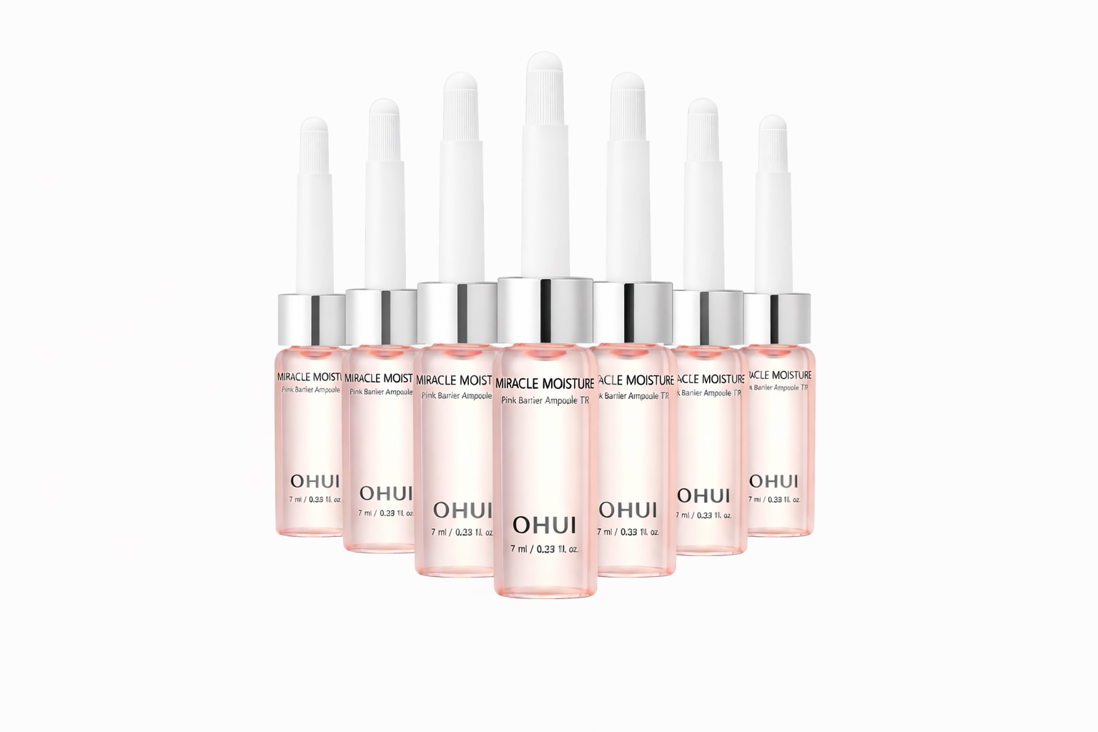 [韓国本社の正規流通製品] O H U I ミラクル モイスチャー ピンクバリア アンプル 777 7ml×7本+ さまざまなサンプルをプレゼント