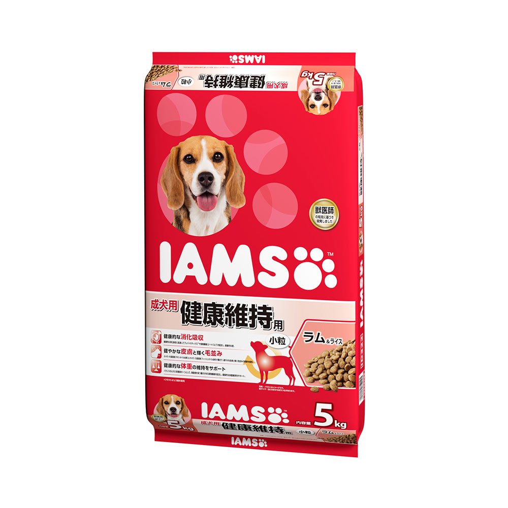 ドッグフード　成犬用　健康維持用　ラム＆ライス　５ｋｇ　正規品　ＩＡＭＳ　お一人様４点限り　ＣＲＣ45―05―40―01―20