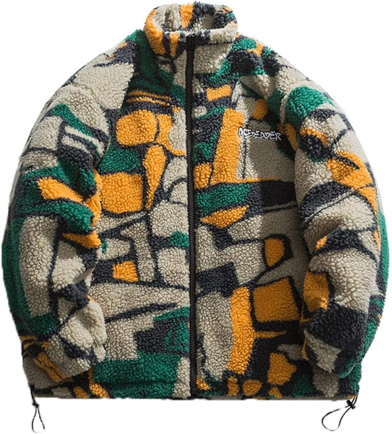 ボアジャケット メンズ アウター 防寒 厚手 オシャレ ボアブルゾン フリースジャケット ジャンバー 綿服 大きいサイズ カジュアル ボアコート バイカラー 冬服 ユニセックス