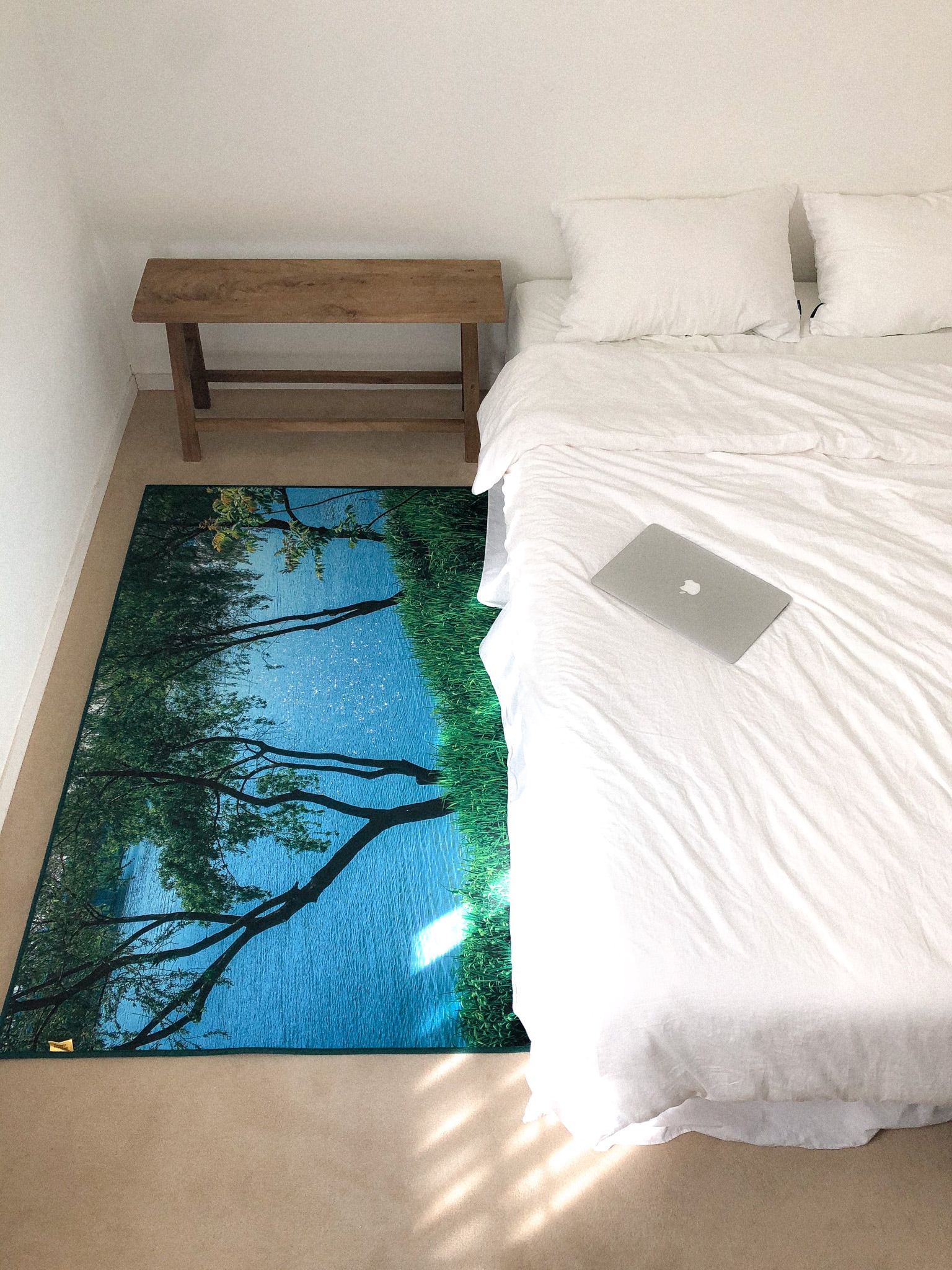 ぷらっふぃーあーかいぶ. ブルーリバー 写真風景 フットマット 韓国インテリア 7,740円