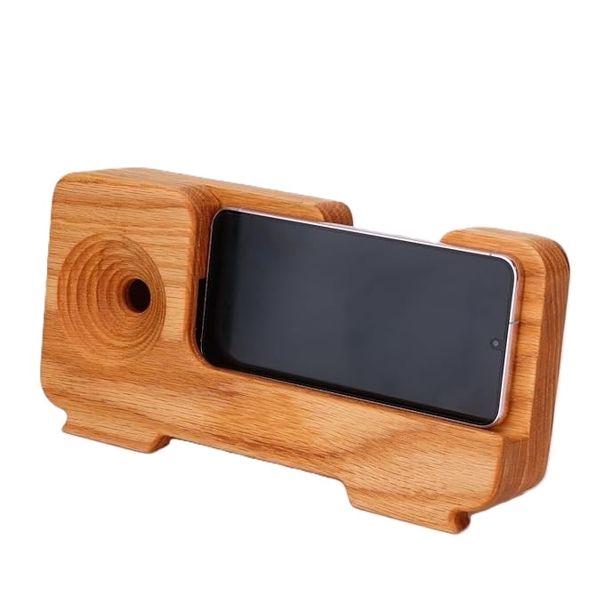 木製 パッシブスマホスピーカーホルダー アンプスタンド 音響ブースター