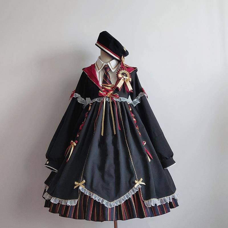 【セット＋帽子ロリータスカート 魔法少女ロリータ リトルウィッチ 錬金術 op ワンピース JK制服】