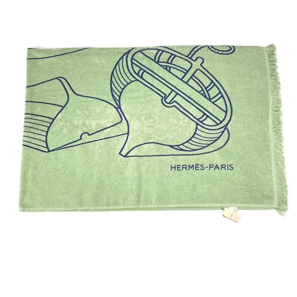 タオル ヨッティング プラージュ テレサ DRAP DE PLAGE YACHTING THALASSA バスタオル インテリア ひざかけ ブランケット フリンジ コットン グリーン
