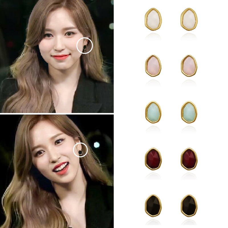 [TWICEミナ着用] ANGLE STONE EARRINGS AE420008 韓国人気女性アイドル着用 ピアス 韓国ジュエリー デイリーアクセサリー