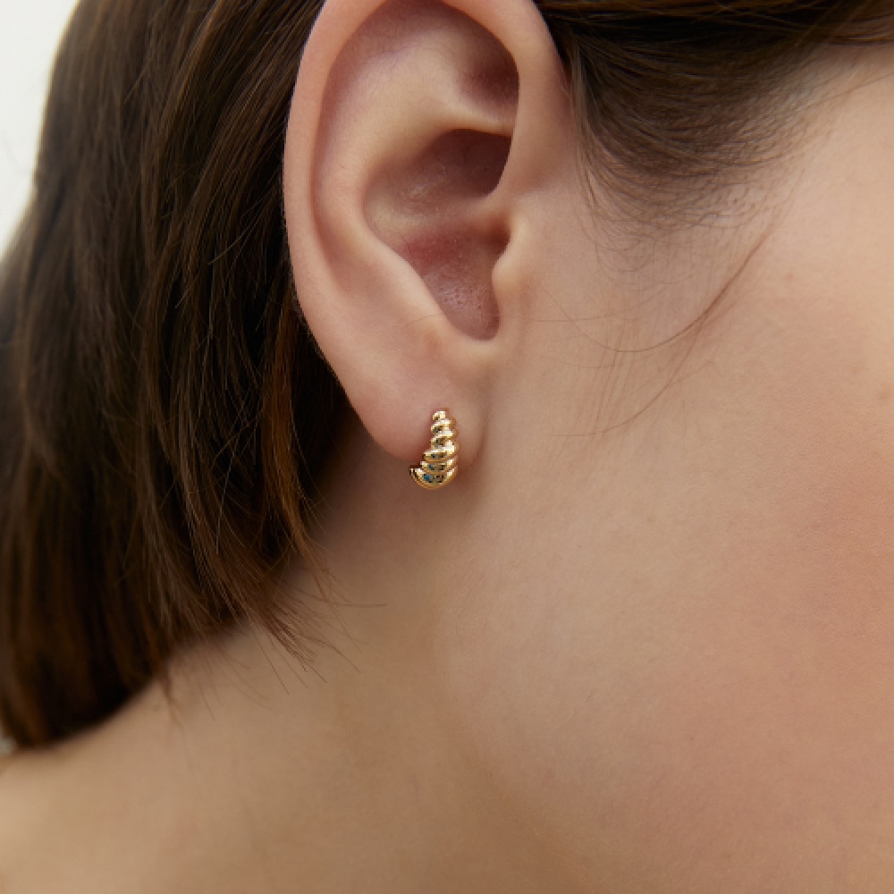 LUNNE 14k クロワッサンワンタッチリングピアス K14ゴールド #LFE25