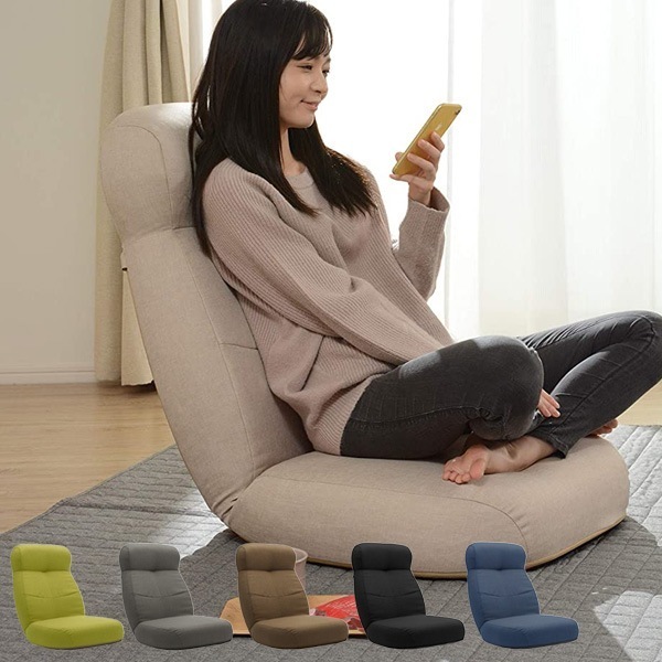 座椅子 幅62cm リクライング 14段階 座いす 折り畳み 折りたたみ ヘッドレスト 座イス フロアチェア チェア 椅子 いす イス ローチェア リクライニングチェア フロアソファ 1人掛け