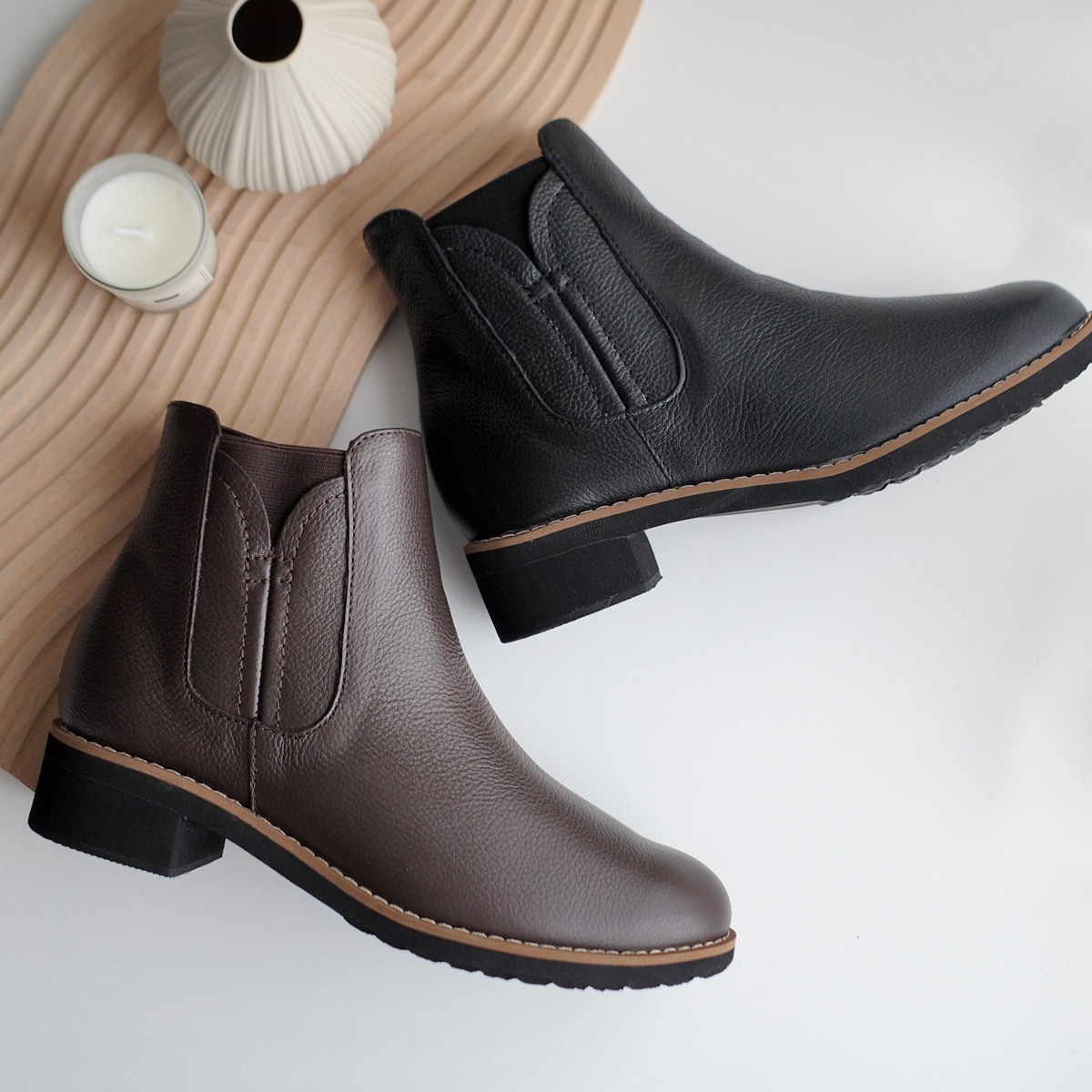 【最終売り尽くし！】本革サイドゴアブーツショートブーツ レディース