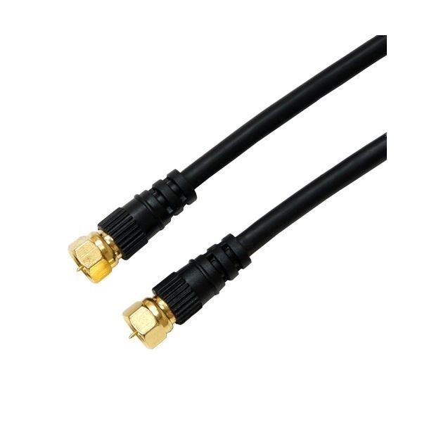 （まとめ）HORIC アンテナケーブル 7m ブラック 両側F型ネジ式コネクタ ストレート/ストレートタイプ HAT70-116SSBK5セット