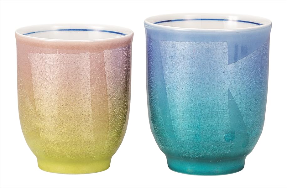 九谷焼いわたや 組湯呑二色銀彩 K9-788