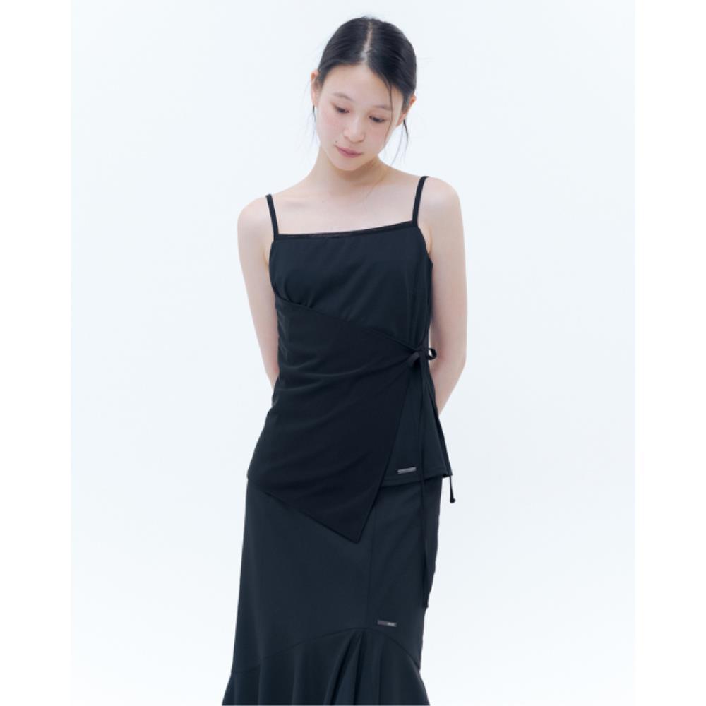 MISEKI SEOUL Sheer mod wrap sleeveless BLACK MSK252SL04B