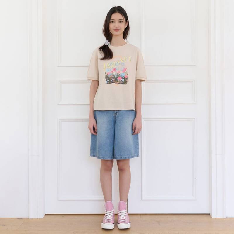 [レディース]パフスリーブアートワークTシャツ(T264MTS226W)