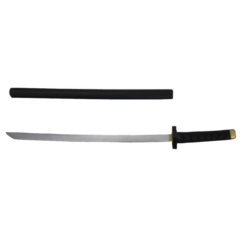 コスプレ 仮装 [4点セット] 日本刀 75cm 黒 ポリウレタン製 【 オモチャ パーティーグッズ 模造刀 忍者刀 玩具 変装グッズ 和風 時代劇 プチ仮装 仮装用 おもちゃ ハロウィン 衣装 レプ