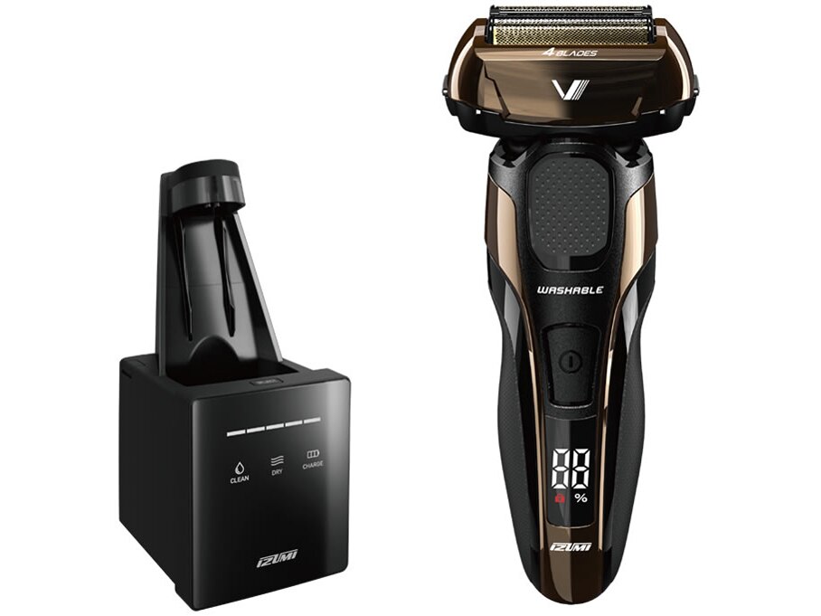 Z-DRIVE IZF-V972 [往復式4枚刃 メンズシェーバー ハイエンドシリーズ 洗浄器付 ゴールド]