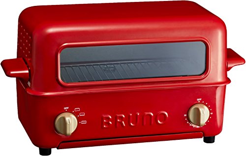 BRUNO ブルーノ トースター グリル 2枚焼き 定価の88％ＯＦＦ red 【62%OFF!】 レッド BOE033-RD 赤 魚焼き