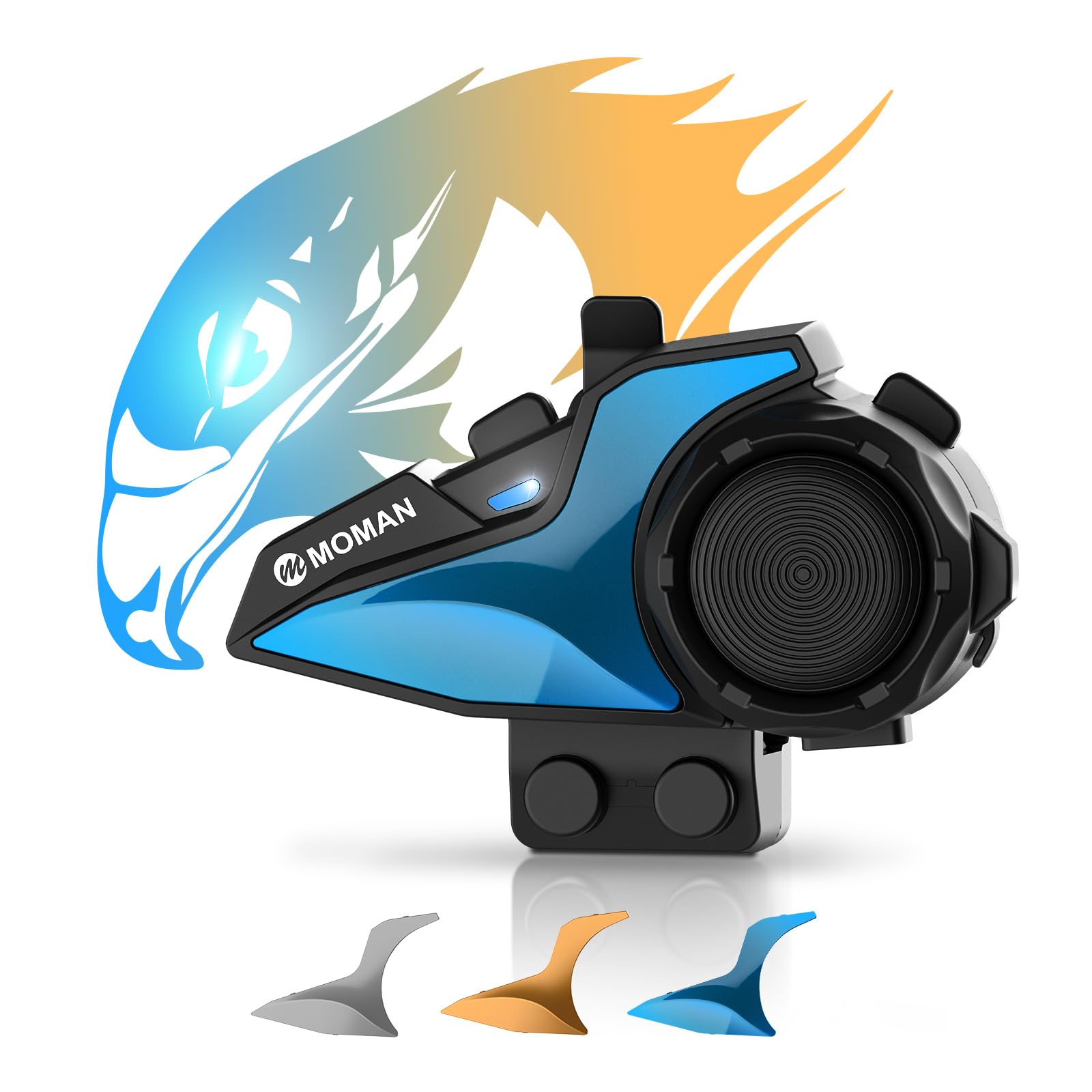 バイク インカム, 音楽ながら通話 Moman H2E インターコム デュアルチップ 2人同時通話 三重ノイズキャンセル 最大通話距離1000m 通信自動復帰 音楽共有 HI-FI音質 IPX6防水