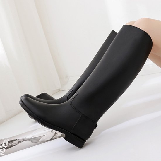 【取寄：納期2週間】レインブーツ ロングブーツ レディース ロング 黒 ブラック おしゃれ 長靴 通勤通学