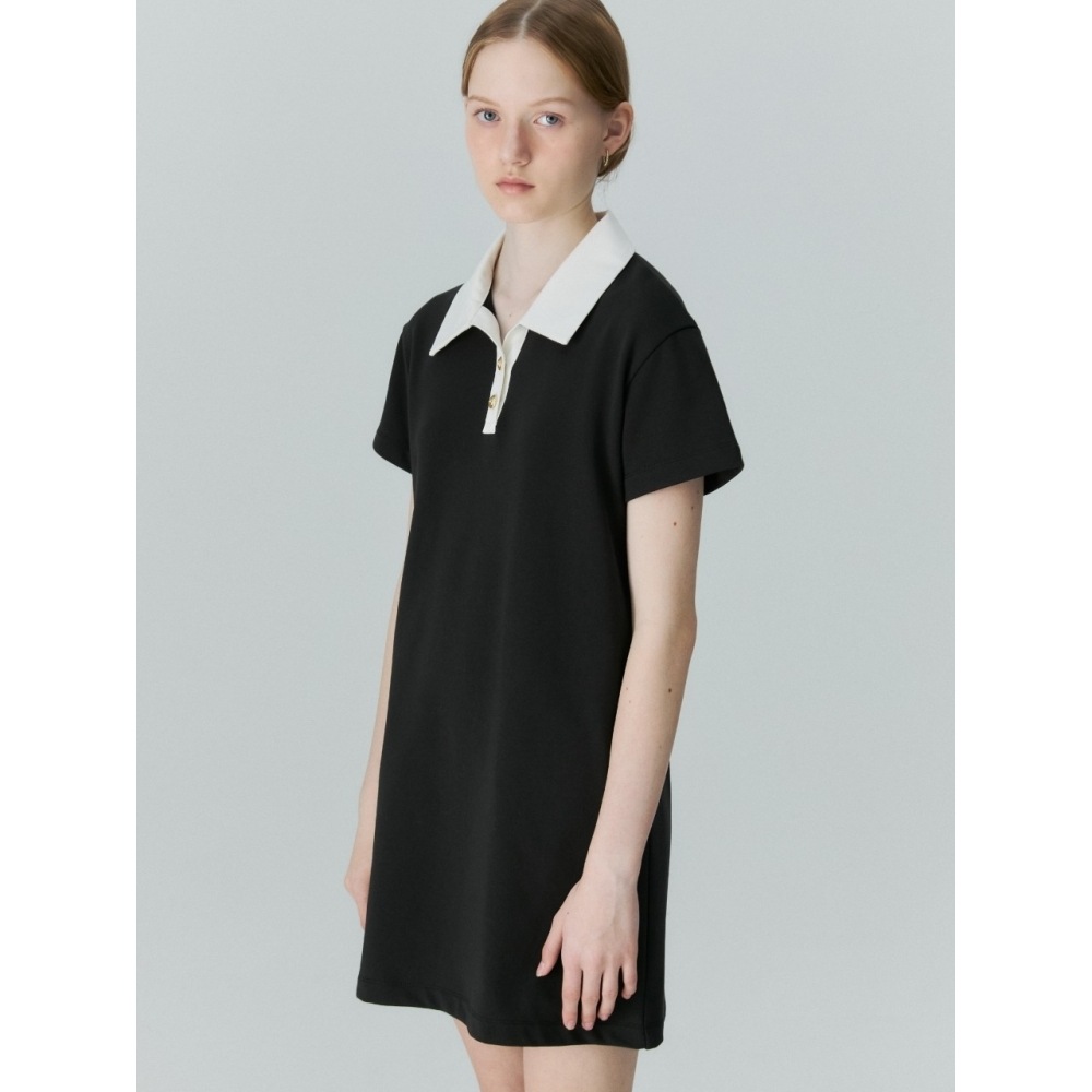 デパウンドカラーミニワンピースブラック