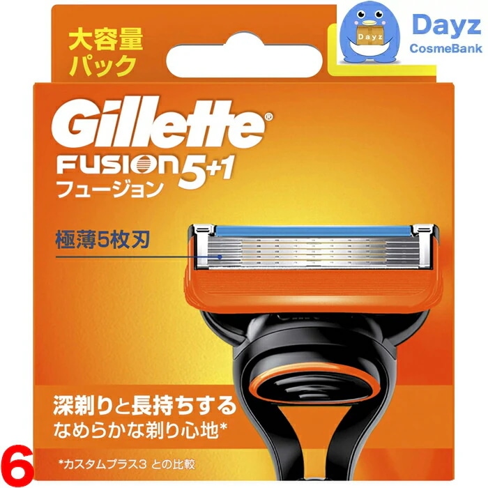 ジレット フュージョン マニュアル 替刃 8個入り　6点セット　　P&G シェービング 髭剃り ヒゲ剃り ひげそり ヒゲソリ 深剃り長持ち　　nc