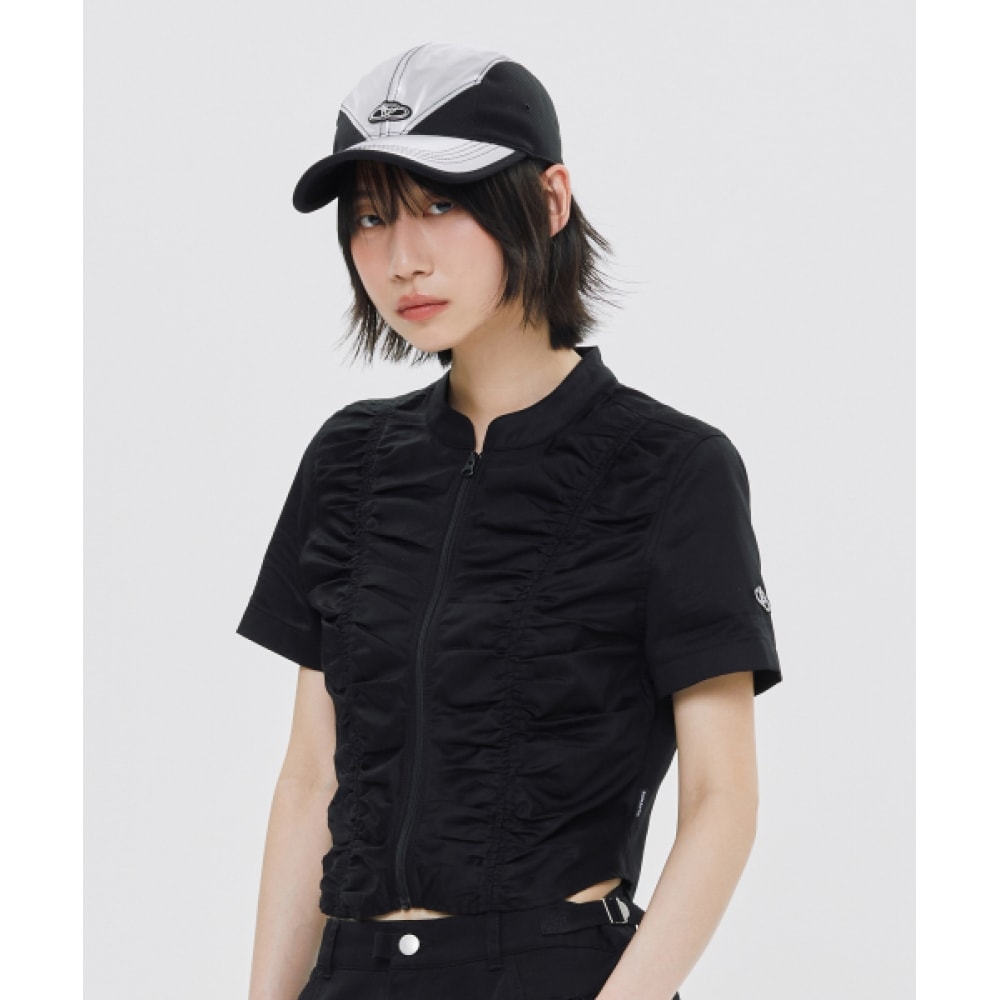 ロマンティッククラウンシャーリングコットンジップアップ_ブラック