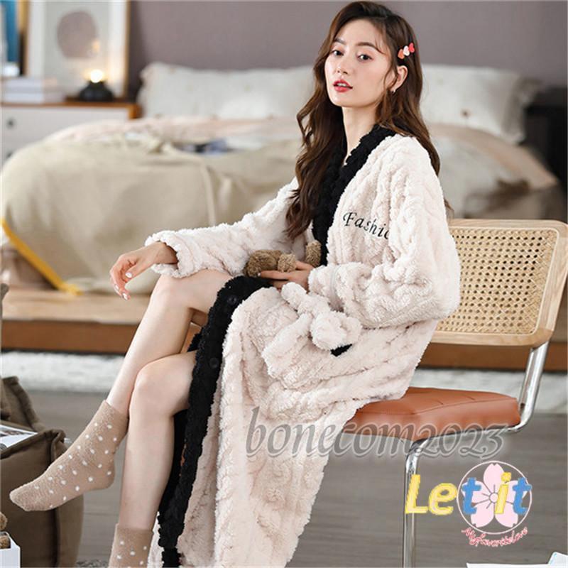 大人気商品ウェア パジャマ レディース 着る毛布 ロング 丈大人用 もこもこ 前開きパジャマ ワンピース 秋冬 学生 部屋着 可愛い プレゼント 5,839円