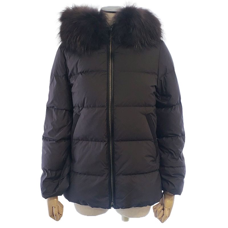 西川ダウン ダウンジャケット サイズ36 ポリエステルxダウン フェザー チャコールグレー/180178【中古】