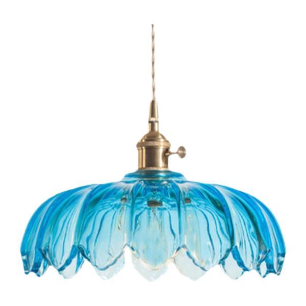 モダンなペンダントライト ランプシェード ベッドサイド用吊り下げランプ 光源なし 30cm ブルー