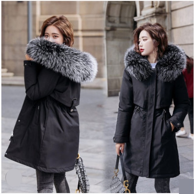 【送料無料】レディース ファーコットンコート 裏ボア コート ジャケット 厚手 ベルベット 冬