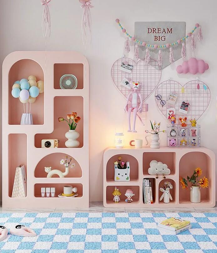 クリーム風本棚 リビングルーム 収納ディスプレイキャビネット洞穴棚大人気　多機能収納 フロア置物棚製品陳列棚現代風収納棚 25,550円