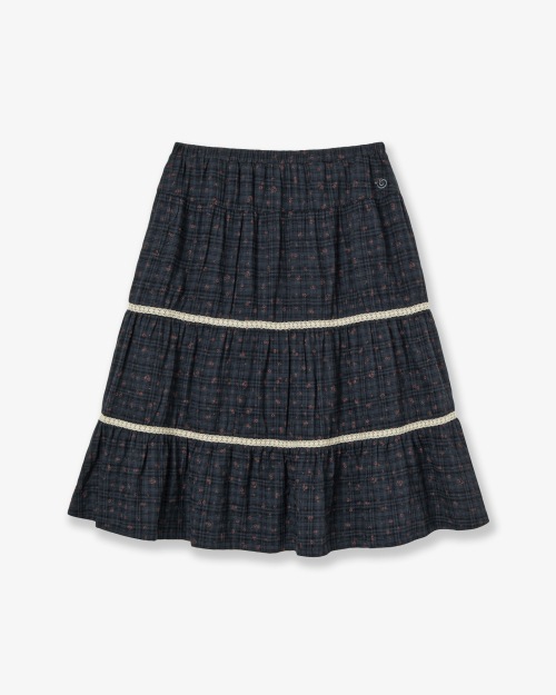 【AEAE】 PATTERN TIERED SKIRT [NAVY] 正規品