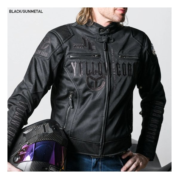 春夏 YELLOW CORN SEED メンズメッシュジャケット ブラック/ガンメタル LLサイズ SJ-4104/BLACK/GUNMETAL/L
