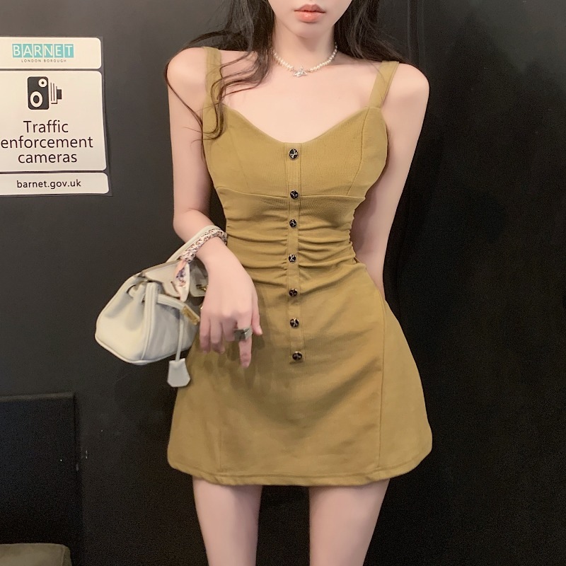 2024 夏の女性用サスペンダードレス純粋な欲望のウエストバンドブトップスカート小さな A ラインスカート